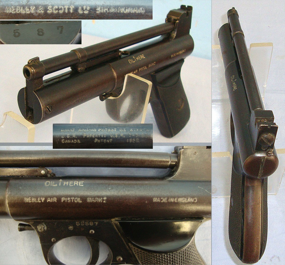 Boxed Pre WW2 'The Webley Mark 1' .177 Calibre Air Pistol. Sn 23484:62  air pistol .177