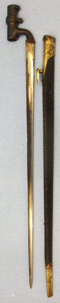 1876 Socket Bayonet and Scabbard. Bayonet in 