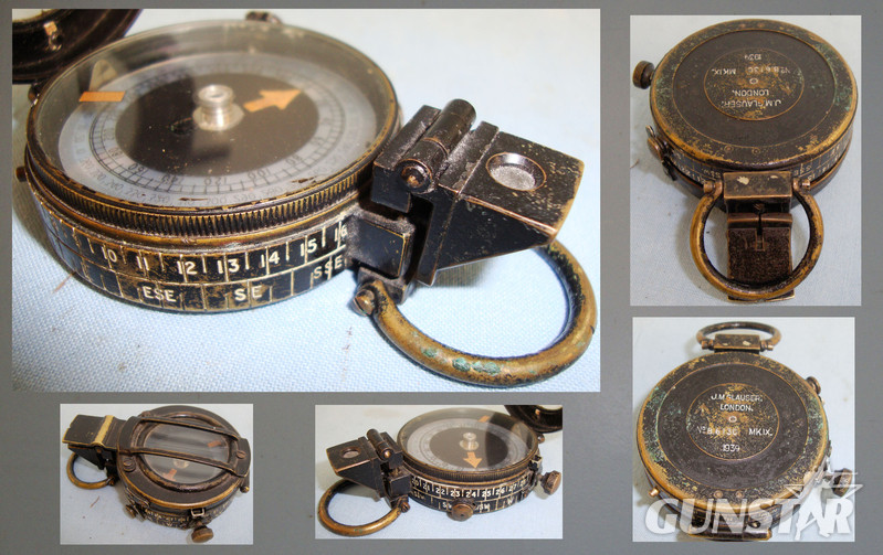 Cased, WWII 1939 British WD Officer\\\'s Pattern MK IX Military Marching Compass by J.M. Glauser. London  & WW II era Brown Leather Case By J.L.F. & Co With Shoulder Strap. MISC 911. Cased, WWII 1939 British WD Officer\\\'s Pattern MK IX Military Marching Compass by J.M. Glauser. London  & WW II era Brown Leather Case By J.L.F. & Co With Shoulder Strap. MISC 911. Other Accessory
