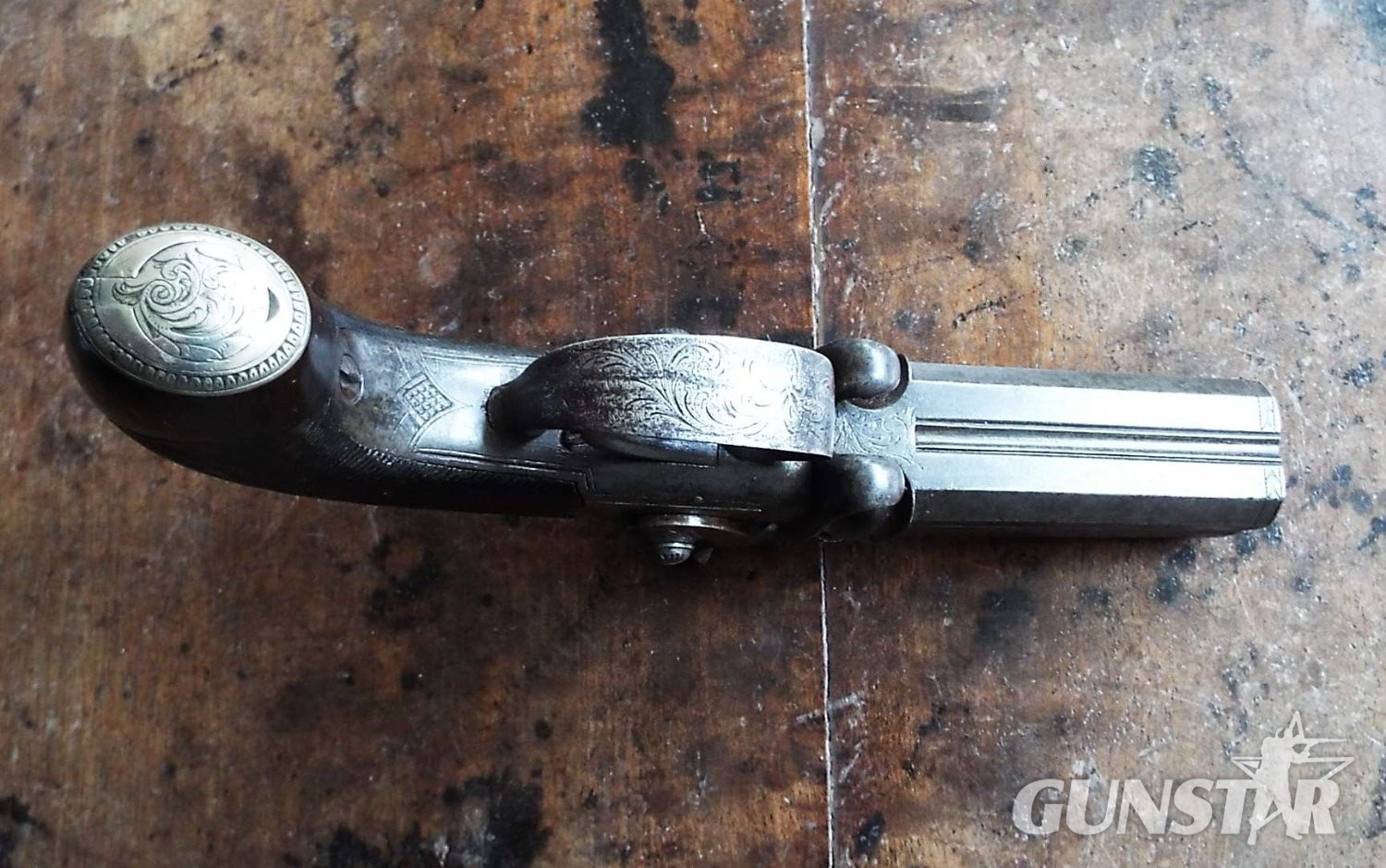 Southall of London Four barrel turn-over pistol .35 Muzzleloader
