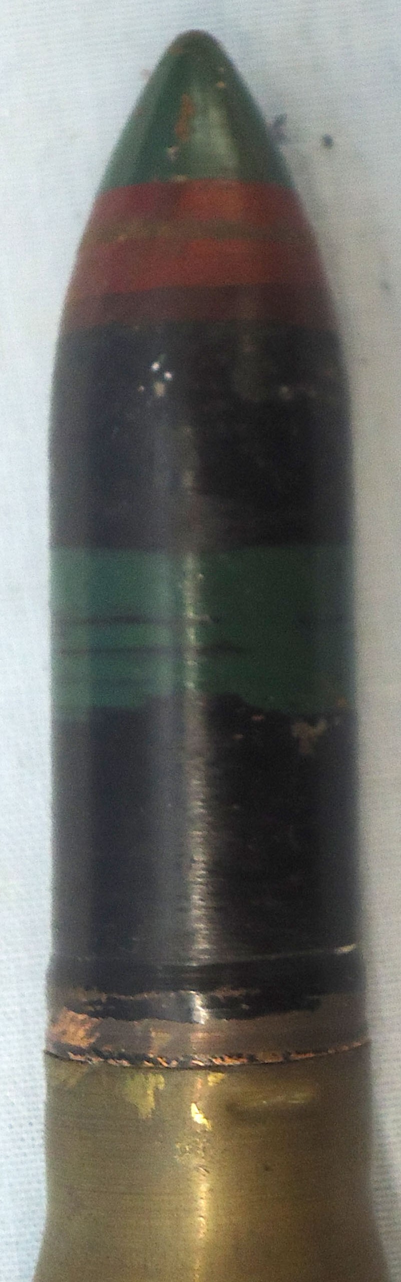 {CATEGORY} - Kynoch DEACTIVATED INERT. Unfired, British, Kynoch Made, 1934 Dated, 20mm Masden T2, (20x120) Tracer Round. - O 2017  Other Ammunition in 