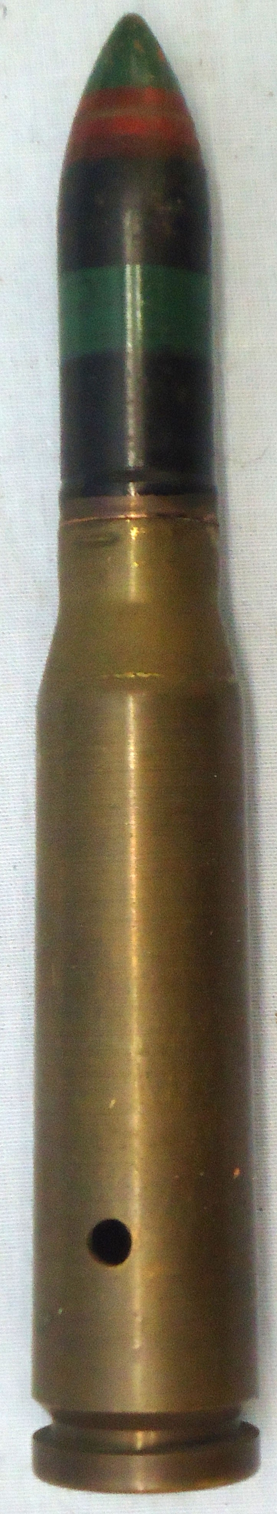 Kynoch DEACTIVATED INERT. Unfired, British, Kynoch Made, 1934 Dated, 20mm Masden T2, (20x120) Tracer Round. - O 2017  Other Ammunition - {CATEGORY}