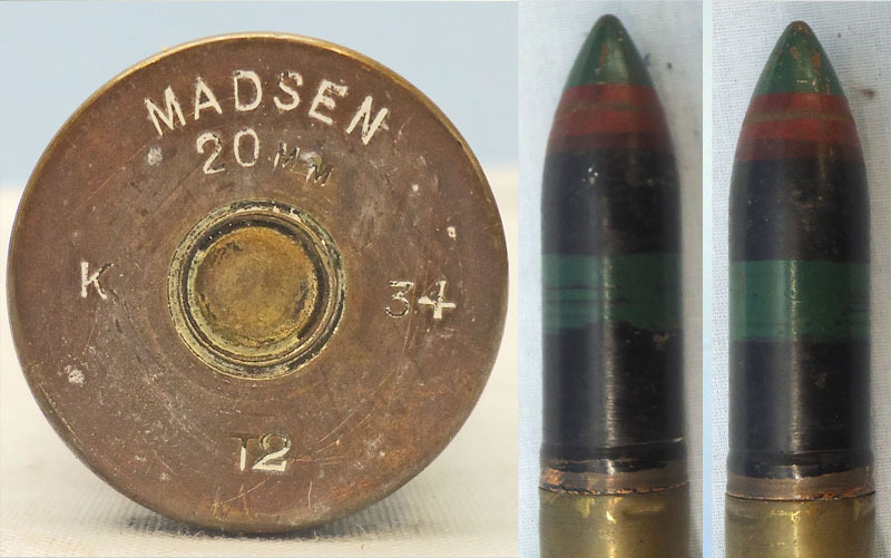 Kynoch DEACTIVATED INERT. Unfired, British, Kynoch Made, 1934 Dated, 20mm Masden T2, (20x120) Tracer Round. - O 2017  Other Ammunition
