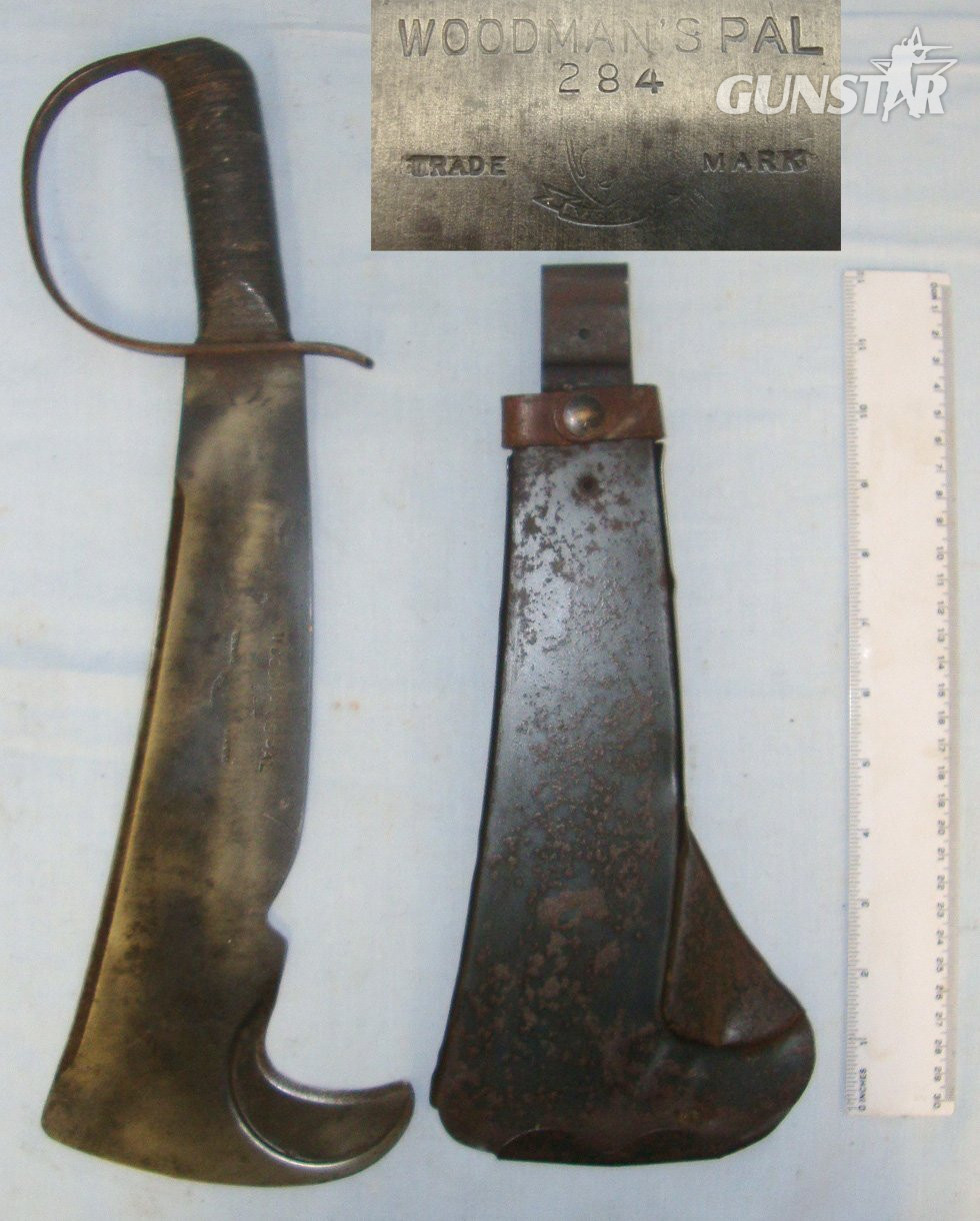 RARE**WW2 C1941 Pacific Theatre U.S. Marines & Signal Corps ‘Woodman’s Pal’ ( Aka LC-14-B) Fighting Machete With Scabbard. Sn 22164 Other Blade in 