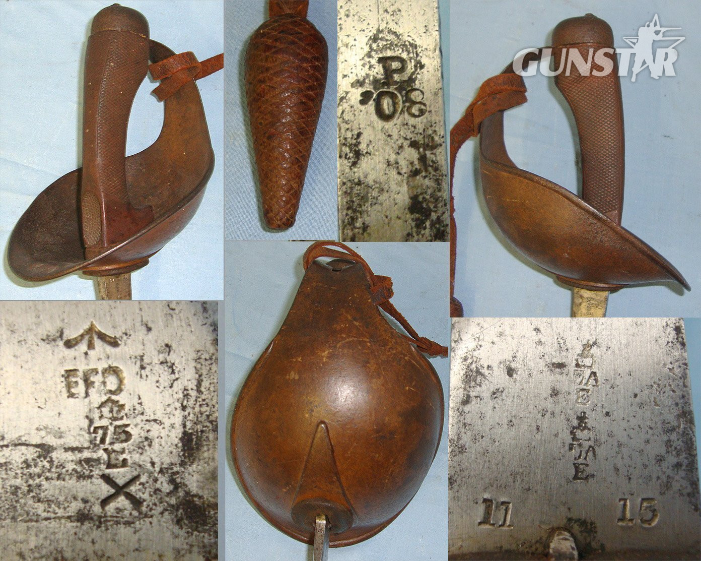 AS FOUND**WW1 1915 British Officer’s WD Enfield 1908 Pattern Heavy Cavalry Troopers Sword With Leather Cord & Acorn Portepee & Scabbard. ED 3043 Sword