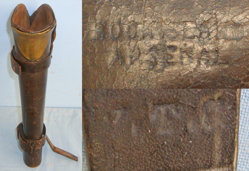 American Civil War Era C1862-1865 U.S. Army Rock Island Arsenal Leather Saddle \\\'Bucket\\\' / Boot Holster For 45-70 Calibre Cavalry Carbines Regiment Marked ‘5.T.C.’ (5th Tennessee Cavalry Regiment)  Other Accessory