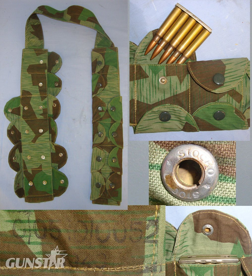 VERY RARE**GENUINE**MINT**WW2 1943 German Fallschirmjager Paratrooper’s K98 Ammunition Camouflage Bandolier. N 186  Antique & Militaria