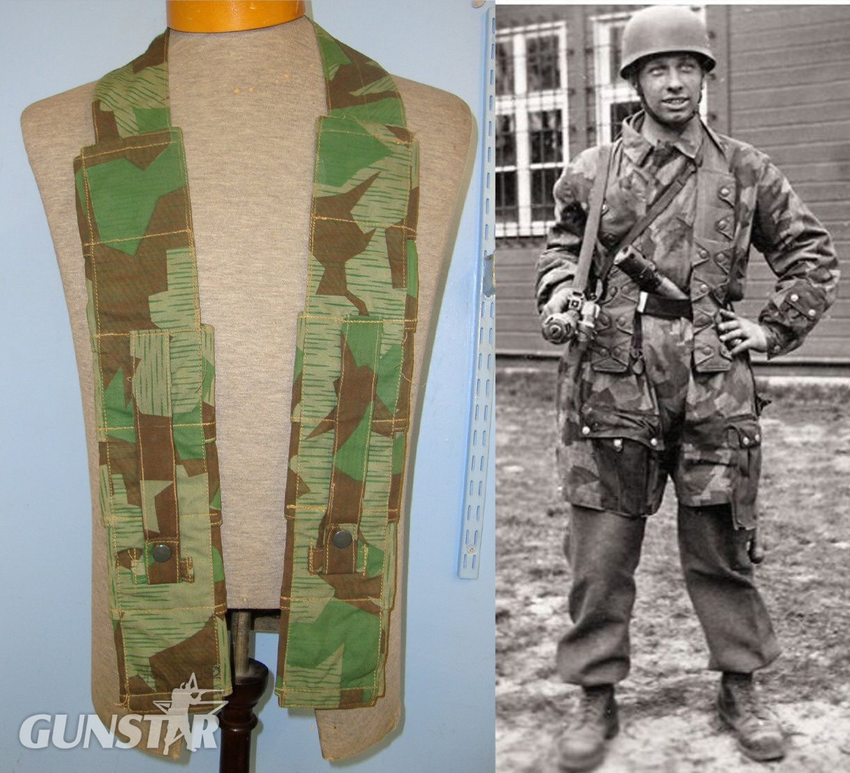  VERY RARE**GENUINE**MINT**WW2 1943 German Fallschirmjager Paratrooper’s K98 Ammunition Camouflage Bandolier. N 186  Antique & Militaria