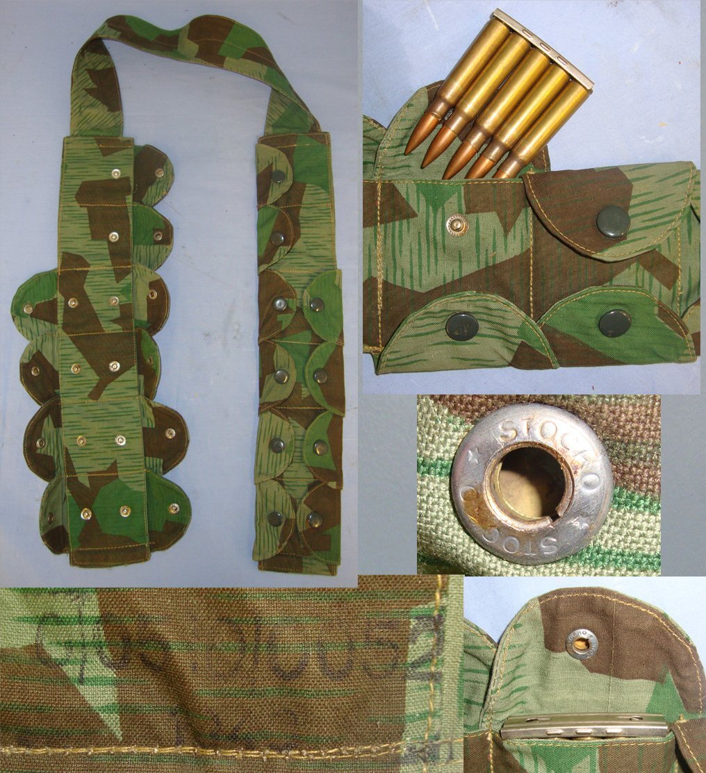 VERY RARE**GENUINE**MINT**WW2 1943 German Fallschirmjager Paratrooper’s K98 Ammunition Camouflage Bandolier. N 186  Antique & Militaria