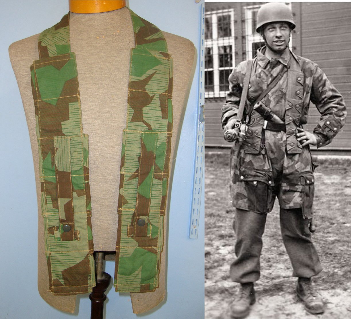  VERY RARE**GENUINE**MINT**WW2 1943 German Fallschirmjager Paratrooper’s K98 Ammunition Camouflage Bandolier. N 186  Antique & Militaria