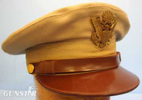 USAAF Officer's Tropical Peaked Cap, Size 7 1/4" WW2 1943 USAAF Officer's Tropical Peaked Cap, Size 7 1/4" Clothing in 