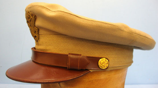 USAAF Officer's Tropical Peaked Cap, Size 7 1/4" WW2 1943 USAAF Officer's Tropical Peaked Cap, Size 7 1/4" Clothing