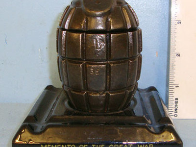 MEMENTO OF THE GREAT WAR’ Original WW1 British No.5 Mills Hand Grenade Hollow Ca MEMENTO OF THE GREAT WAR’ Original WW1 British No.5 Mills Hand Grenade Hollow Ca Antique & Militaria