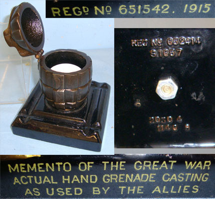 MEMENTO OF THE GREAT WAR’ Original WW1 British No.5 Mills Hand Grenade Hollow Ca MEMENTO OF THE GREAT WAR’ Original WW1 British No.5 Mills Hand Grenade Hollow Ca Antique & Militaria