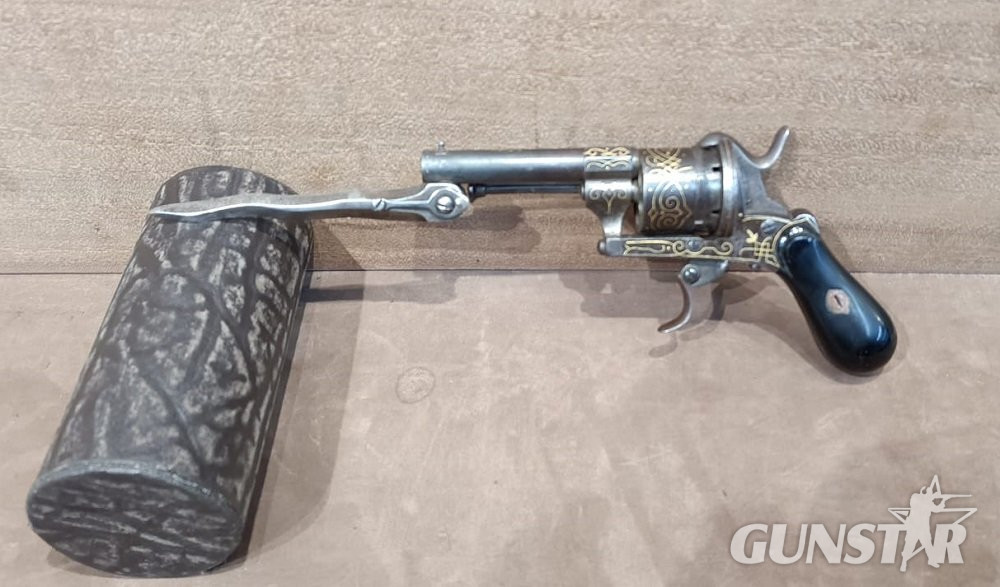 Belgian Pinfire 19th Century 7mm Revolver
