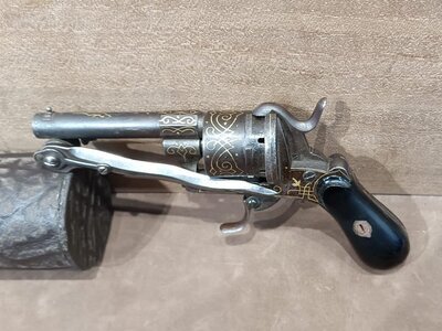 Belgian Pinfire 19th Century 7mm Revolver