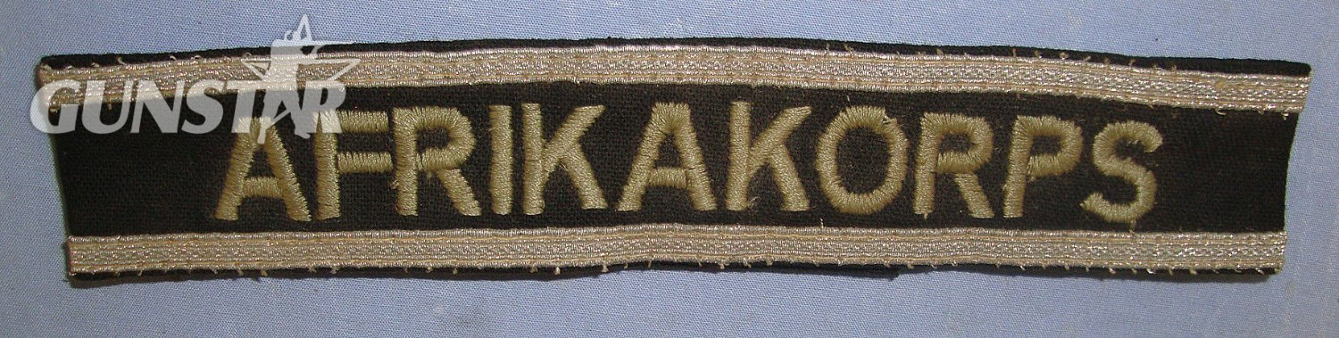 VERY RARE**Original**WW2 DAK Panzer Tank Troops North Africa Campaign Locally Theatre Made Deutsches Afrikakorps Cuff Title. Sn 23068:4  Antique & Militaria