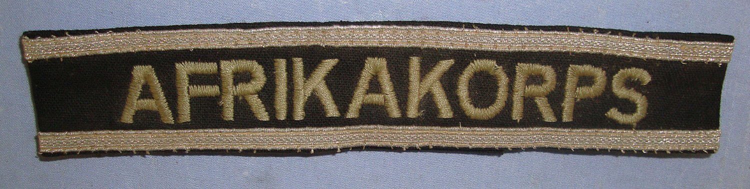 VERY RARE**Original**WW2 DAK Panzer Tank Troops North Africa Campaign Locally Theatre Made Deutsches Afrikakorps Cuff Title. Sn 23068:4  Antique & Militaria