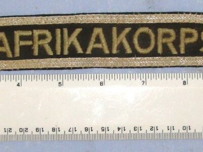 VERY RARE**Original**WW2 DAK Panzer Tank Troops North Africa Campaign Locally Theatre Made Deutsches Afrikakorps Cuff Title. Sn 23068:4  Antique & Militaria