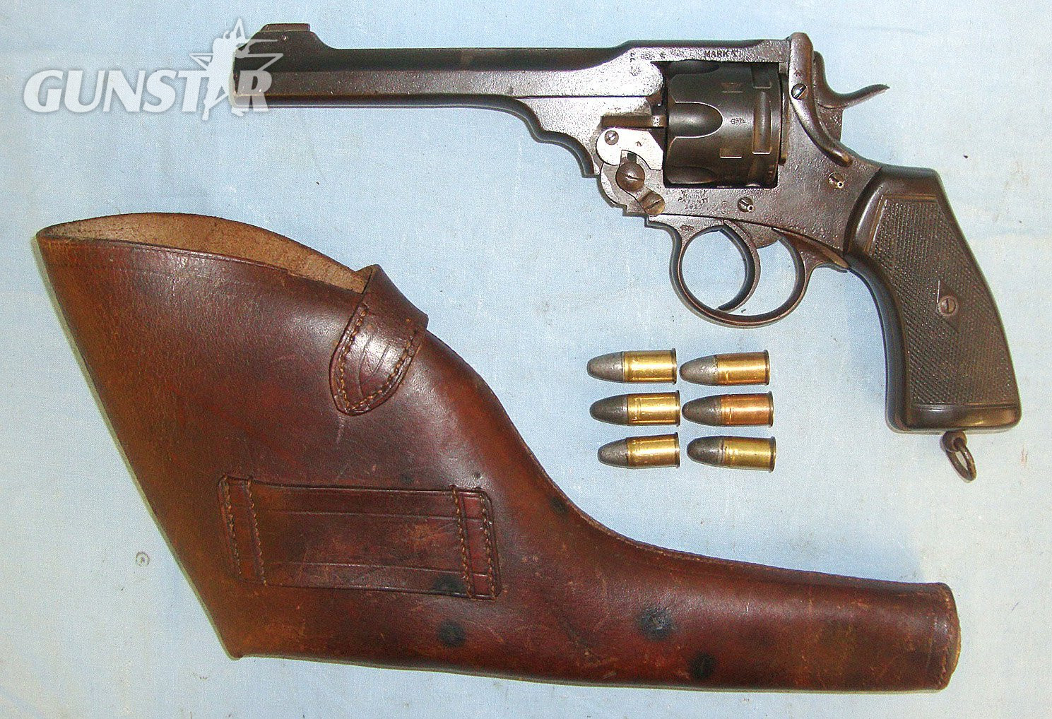  WW1 1917 British WD Officer's Webley MK VI .455 Calibre Service Revolver With 6 Inert Deactivated Rounds Of Ammunition & Period Sam Browne Pattern Holster**MOVING PARTS UK/EU 2026 DEACTIVATION**. Sn 23410 revolver None Revolver