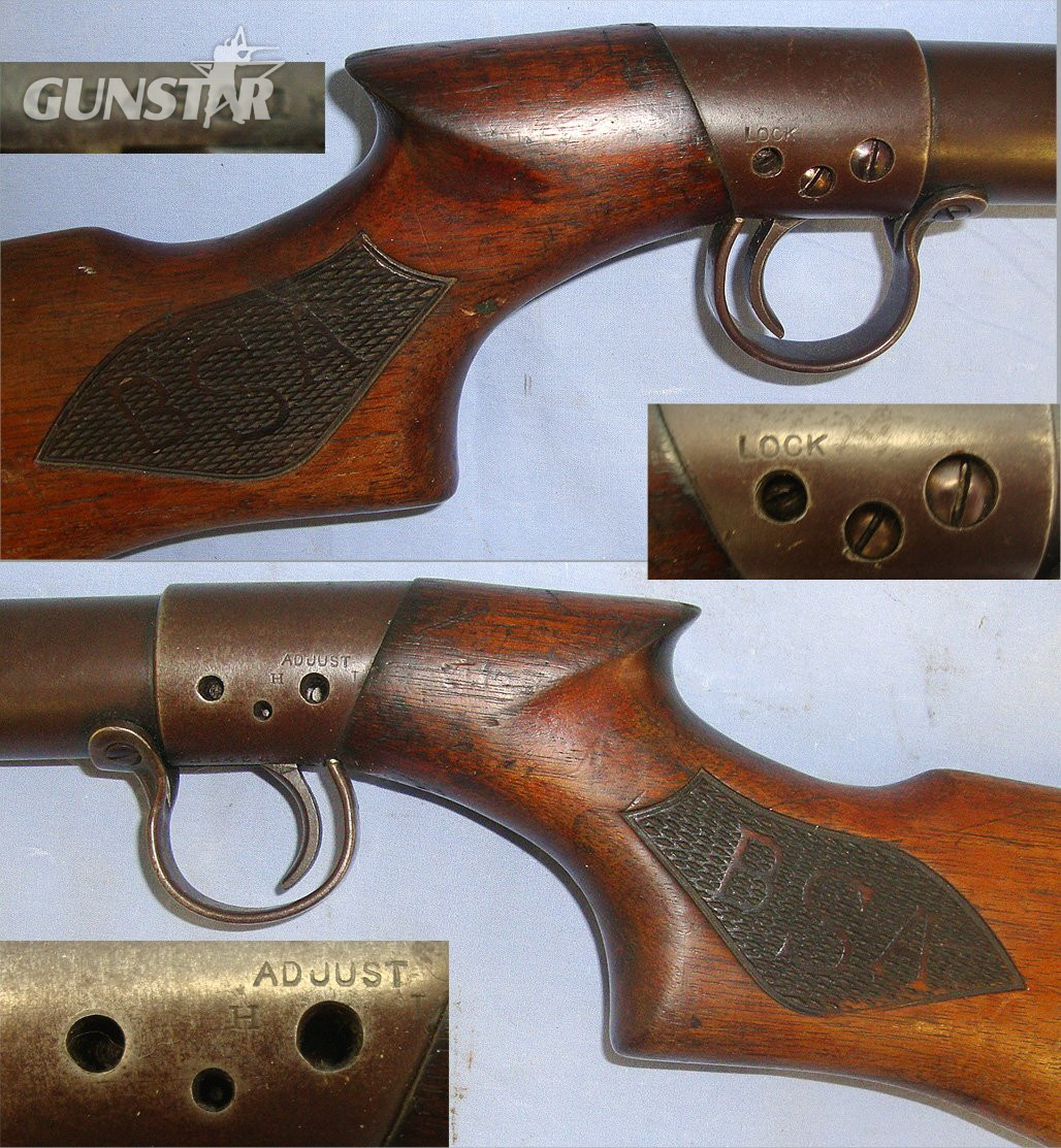 1930-1935 BSA Standard No.2 Pattern 4th Series ‘S’ Prefix Serial Number .22 Calibre Underlever Air Rifle With Pistol Grip Stock. Sn 23490 air rifle .22