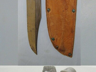 RARE**WW2 British WD, W&SB (W&S Butcher), Sheffield, RAF Servicing Commando Fighting Knife With Bone Pommel & Scabbard. Sn 23581 Knive