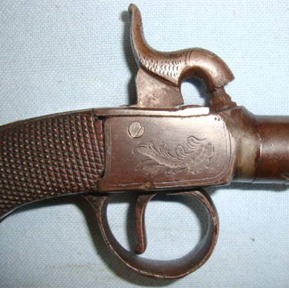 English .45" Bore Box Lock Percussion Pocket Pistol.  .45 Muzzleloader