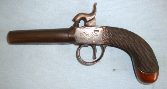  English .45" Bore Box Lock Percussion Pocket Pistol.  .45 Muzzleloader