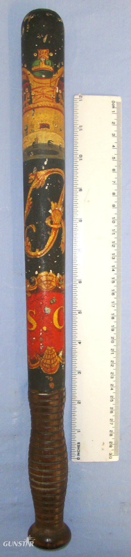 Victorian British Ebonised Wood Painted Police Truncheon With Panel ‘S.C.’ (Most Likely Special Constable). Sn 21834  Antique & Militaria in 