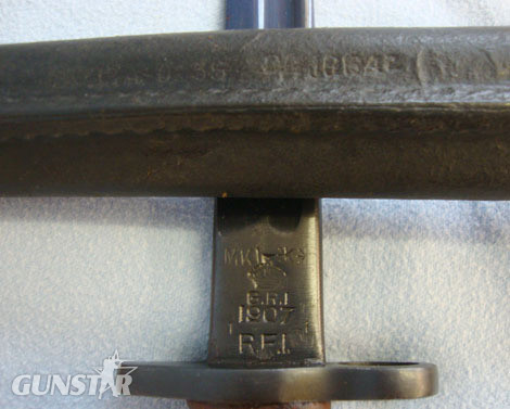  Indian 1907 Pattern, Bayonet with Sharpened Tip (False Edge) and Scabbard. Bayonet