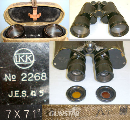  J.E.S. (Nikon)   7 X 71 Magnification, Binoculars With Additional Eye Piece Lens Shades & Tropic Sight & Optic
