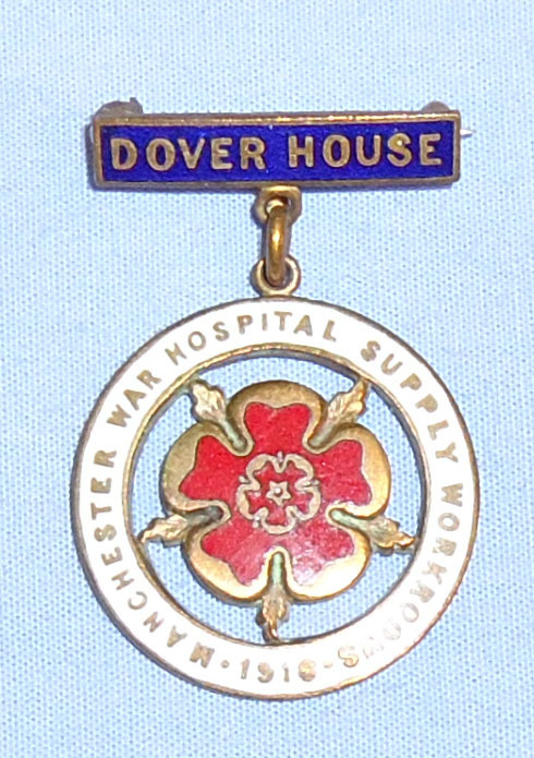 A Manchester War Hospital Supply Workrooms 1916 Enamel Badge With Dover House Bar & Wearers Pin. 10391:1. A Manchester War Hospital Supply Workrooms 1916 Enamel Badge With Dover House Bar & Wearers Pin. 10391:1. Other Accessory