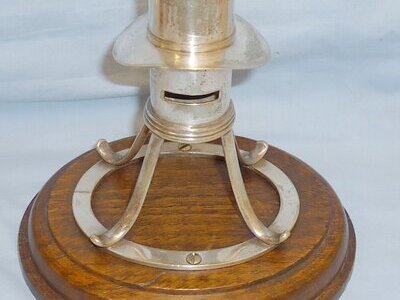 WWI HMS Royal Oak Inscribed Silver-Plated Ships Voice Pipe, Modelled into a Paper Weight/Candle Holder, with an Accompanying Book on the Sinking of the Ship. 22146. WWI HMS Royal Oak Inscribed Silver-Plated Ships Voice Pipe, Modelled into a Paper Weight/Candle Holder, with an Accompanying Book on the Sinking of the Ship. 22146.  Antique & Militaria