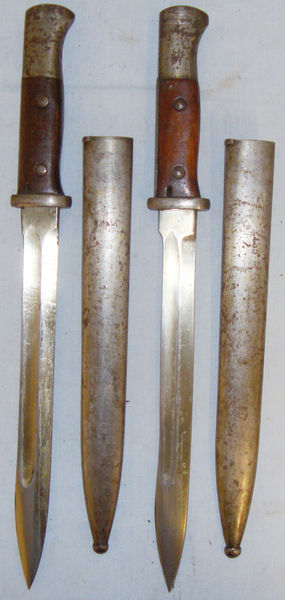  As Found* German ‘S84/98’ Bayonet (Sawback Removed) and Scabbard with Commemorative Inscription ‘Boche Moorseele Oct 1918’ (ONE NOW Available). BAYO 563. Bayonet