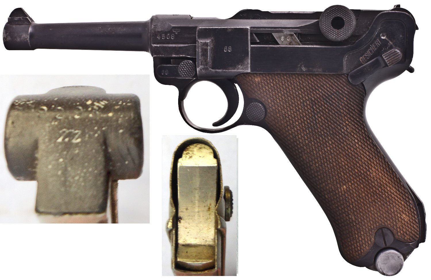 WWI Era, Imperial German 8 Round Magazine with Correct Wooden Butt for the Luger P08 9mm Parabellum Semi Automatic Pistol. Sn - 23119 WWI Era, Imperial German 8 Round Magazine with Correct Wooden Butt for the Luger P08 9mm Parabellum Semi Automatic Pistol. Sn - 23119 Magazine