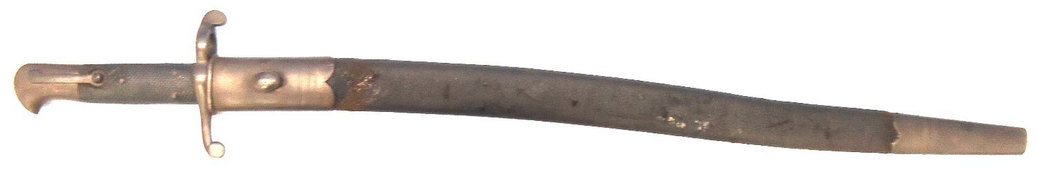 British, 1858 Dated, Pattern 1858 Yatahgan Bar on Band Sword Bayonet and Scabbard. BAYO 363 Bayonet - {CATEGORY} in 