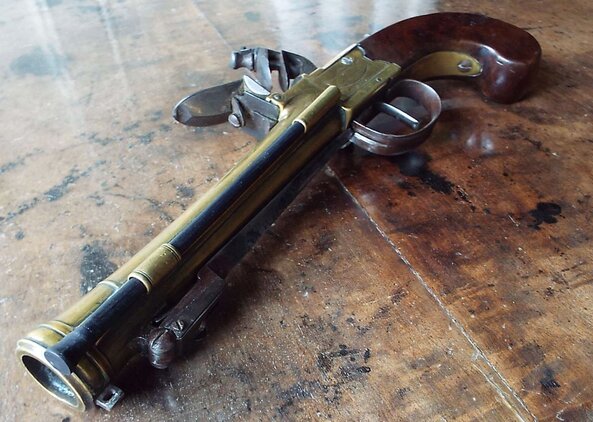  Richardson & Sons Blunderbuss bayonet pistol 1 Inch Muzzleloader