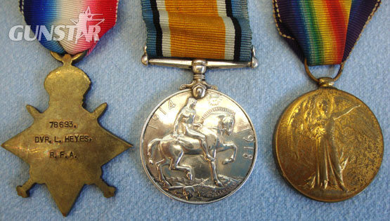 Medal Trio Consisting of 1914-15 Star, War and Victory Medals with Ribbons all t WW1 British Army Royal Field Artillery Medal Trio Consisting of 1914-15 Star, Wa Other Accessory