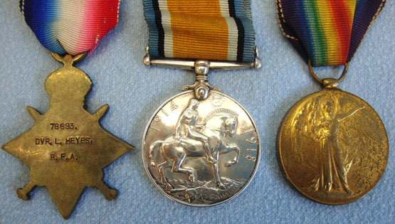 Medal Trio Consisting of 1914-15 Star, War and Victory Medals with Ribbons all t WW1 British Army Royal Field Artillery Medal Trio Consisting of 1914-15 Star, Wa Other Accessory