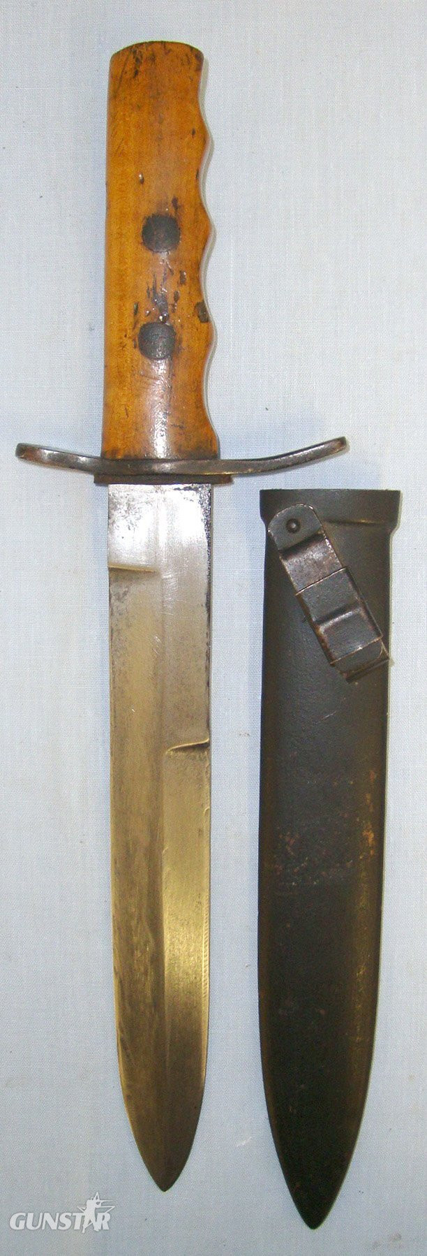 WW2 Italian 2nd Pattern Italian fascist, MVSN (Milizia Voluntaria Sicurezza Nationale) Fighting Knife & Steel Scabbard Dagger in 
