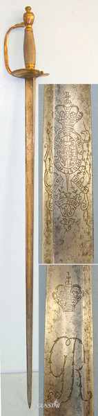 British 1796 Pattern Infantry Officers Sword With Etched Blade By JJ Runkel Solingen. Sword in 