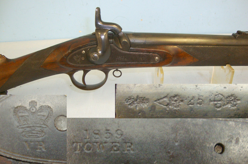 Royal Small Arms Factory (Enfield) Pattern 1856 .577 Calibre Muzzle Loading Line Regiment Sergeant’s & Rifle Brigade 2 Band Percussion Short Rifle. Muzzleloader .577 Rifle