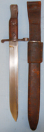 Scarce* Canadian Ross Mk I Bayonet by Maker \"Ross Rifle Co Quebec Patent 1907\". With Leather Scabbard & Frog. 12914. Bayonet