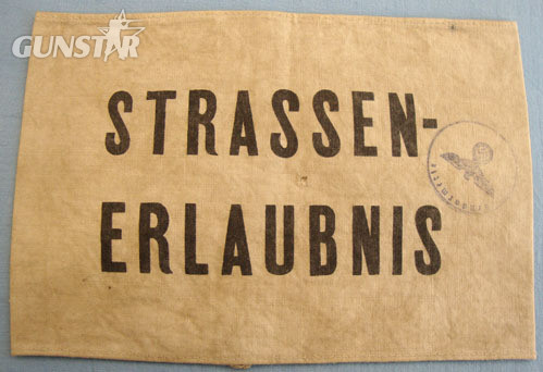 ‘Strassen Erlaubnis’ (Street Warden) Armband With Nazi Eagle National Emblem Sta Nazi German WW2 Era Nazi German ‘Strassen Erlaubnis’ (Street Warden) Armband Wit Other Accessory in 