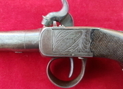 Ref 1917. A good English single barrelled side hammer Percussion pistol, by Holm of Liverpool.   Muzzleloader