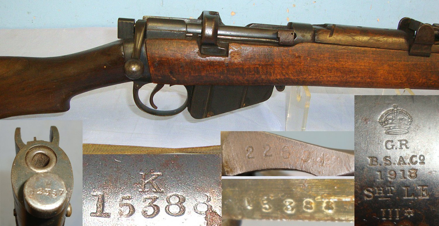 WW1 1918 British WD BSA Co MK III* SMLE .303 Calibre Rifle & Sling **COCKS & DRY FIRES UK 2007 DEACTIVATION**Sn 23724 deactivated rifle Bolt Action None Rifle