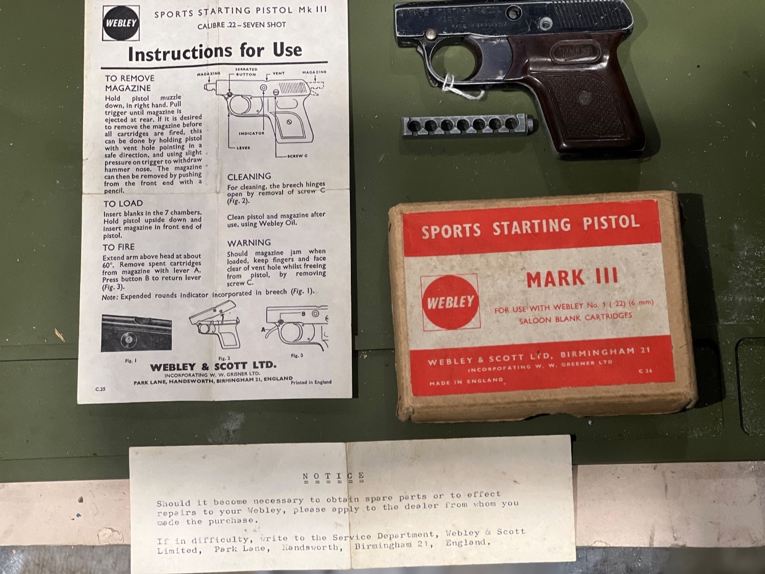  Webley & Scott 6 mm Starter Gun