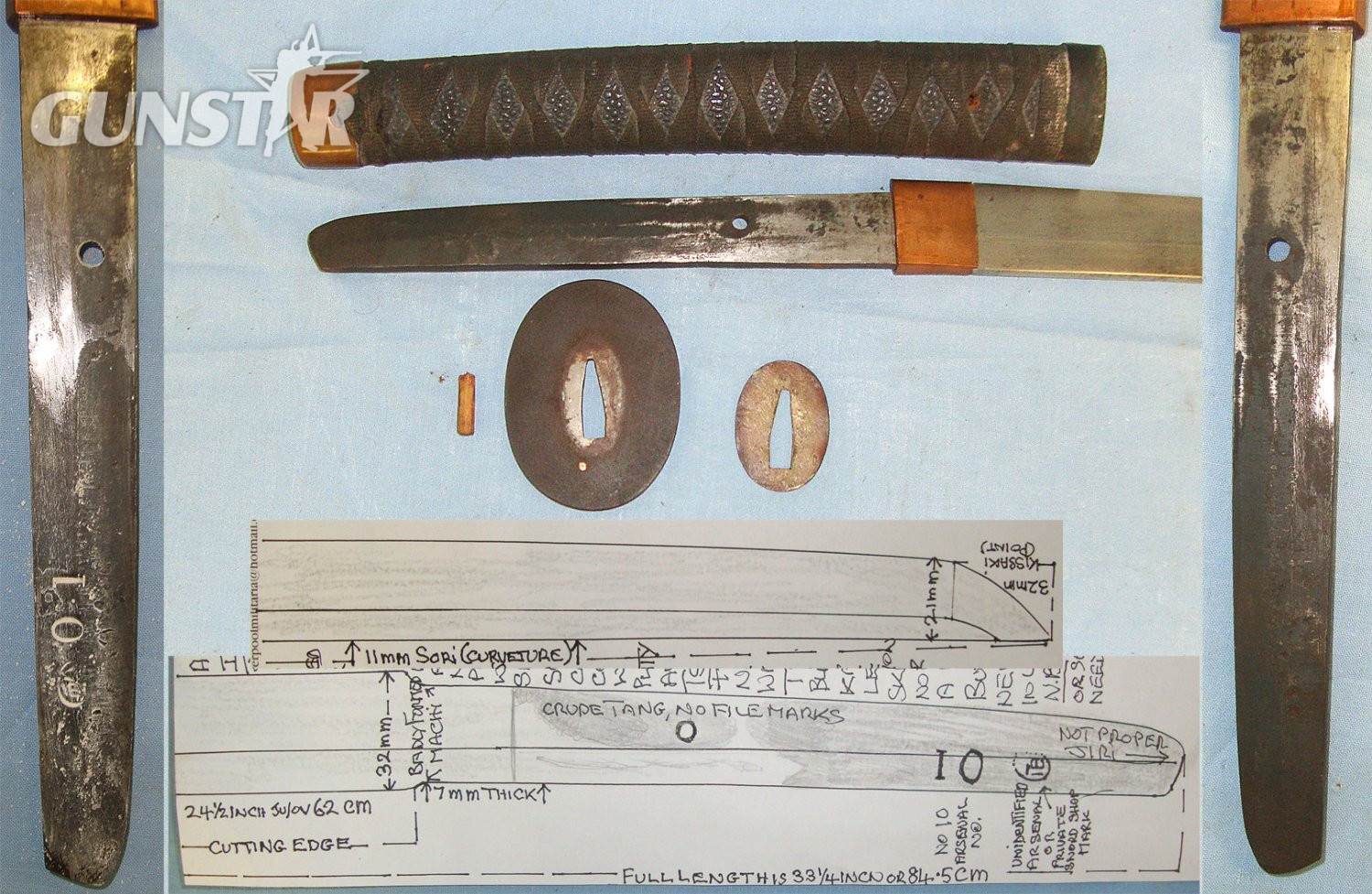 RARE VARIANT**SURRENDERED TROPHY OF WAR**Late WW2 Emergency Issue Japanese Navy Petty Officer Or Senior NCO’s Kai Gunto Tachi Sword With Arsenal / Or Private Sword Shop Numbered & Marked Tang, Scabbard & Expert Assessment. Sn 22877 Sword