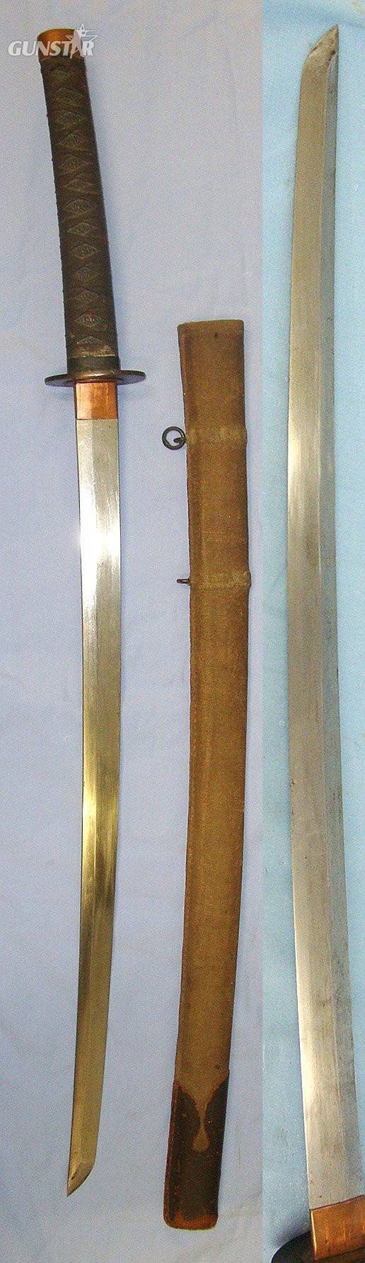  RARE VARIANT**SURRENDERED TROPHY OF WAR**Late WW2 Emergency Issue Japanese Navy Petty Officer Or Senior NCO’s Kai Gunto Tachi Sword With Arsenal / Or Private Sword Shop Numbered & Marked Tang, Scabbard & Expert Assessment. Sn 22877 Sword