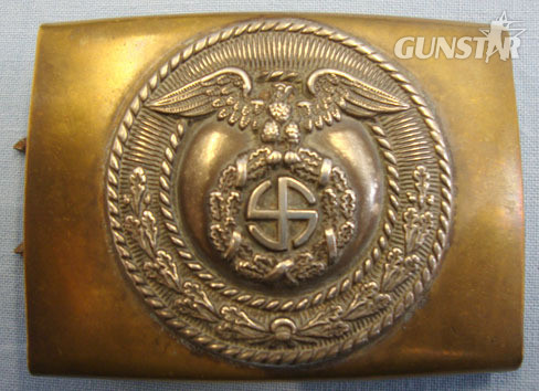 German SA (Sturmabteilungen) Two Piece Belt Buckle In Brass and With Silvered Fa Original WW2 German SA (Sturmabteilungen) Two Piece Belt Buckle In Brass and Wit Clothing in 